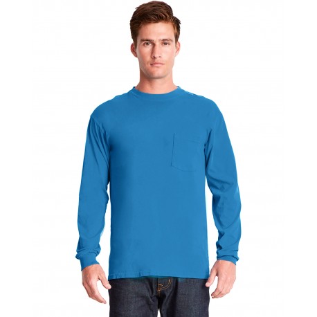 7451 Next Level 7451 Adult Inspired Dye Long-Sleeve Crew With Pocket OCEAN