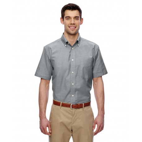 M600S Harriton M600S Men's Short-Sleeve Oxford With Stain-Release OXFORD GREY