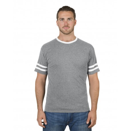 602MR Jerzees 602MR Adult Tri-Blend Varsity Ringer T-Shirt OXFORD/WHITE