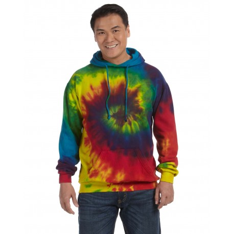 CD877 Tie-Dye CD877 Adult Tie-Dyed Pullover Hooded Sweatshirt REACTIVE RAINBOW