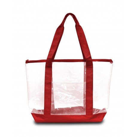 7009 Liberty Bags 7009 Large Clear Tote RED