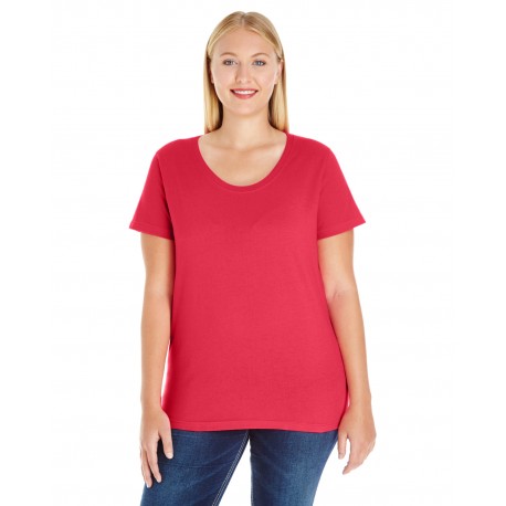 3804 LAT 3804 Ladies' Curvy T-Shirt RED