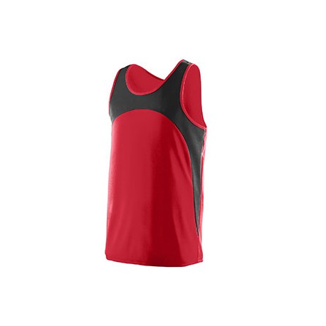 340 Augusta Drop Ship 340 Adult Wicking Polyester Sleeveless Jersey With Contrast Inserts RED/BLACK