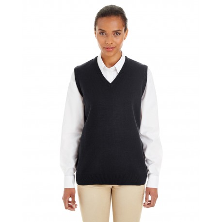 M415W Harriton M415W Ladies' Pilbloc V-Neck Sweater Vest BLACK