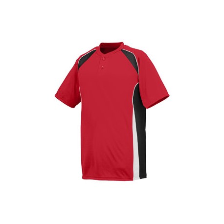 AG1540 Augusta Drop Ship AG1540 Adult Base Hit Jersey RED/BLACK/WHT