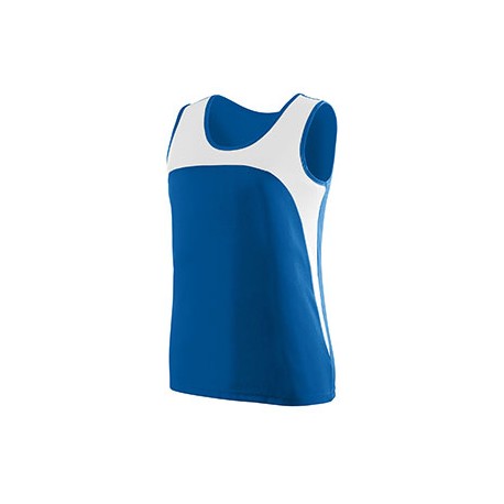 342 Augusta Drop Ship 342 Ladies' Wicking Polyester Sleeveless Jersey With Contrast Inserts ROYAL/WHITE