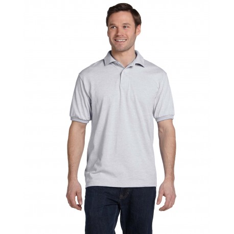 054 Hanes 054 Adult 50/50 Ecosmart Jersey Knit Polo ASH