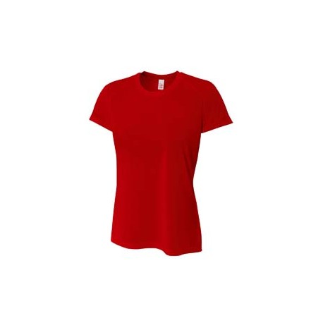 NW3264 A4 NW3264 Ladies' Shorts Sleeve Spun Poly T-Shirt SCARLET
