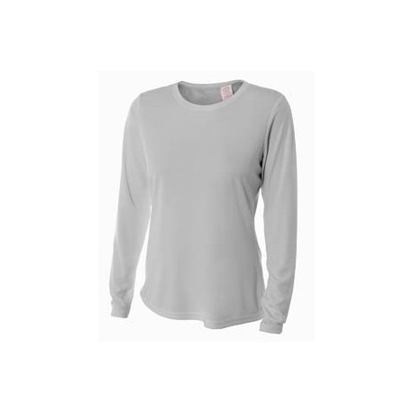 NW3002 A4 NW3002 Ladies' Long Sleeve Cooling Performance Crew Shirt SILVER