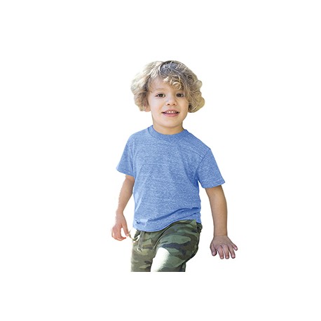 US2500K US Blanks US2500K Toddler Tri-Blend Crewneck T-Shirt TRI BLUE