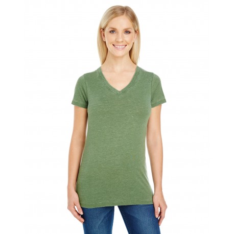 208B Threadfast Apparel 208B Ladies' Vintage Dye Short-Sleeve V-Neck T-Shirt VINTAGE GRASS