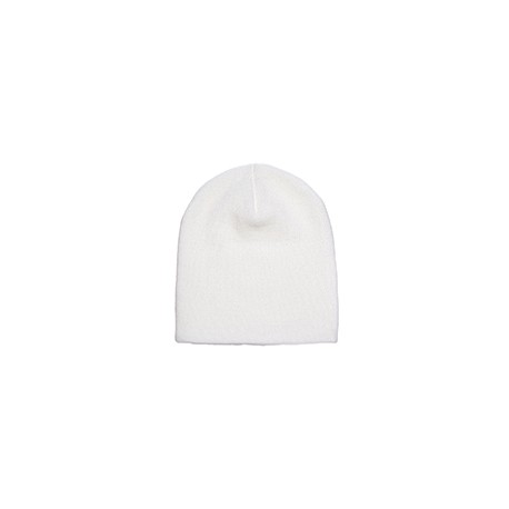 1500 Yupoong 1500 Adult Knit Beanie WHITE