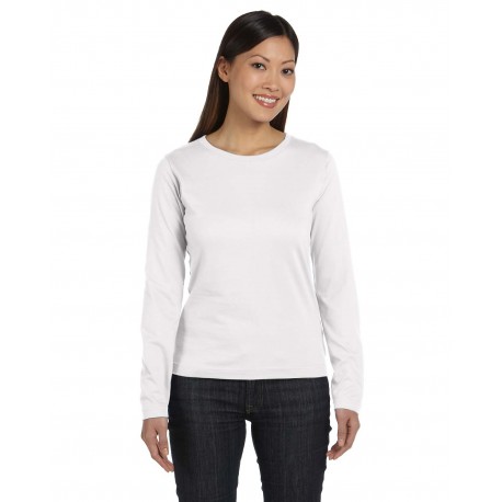 3588 LAT 3588 Ladies' Premium Jersey Long-Sleeve T-Shirt WHITE
