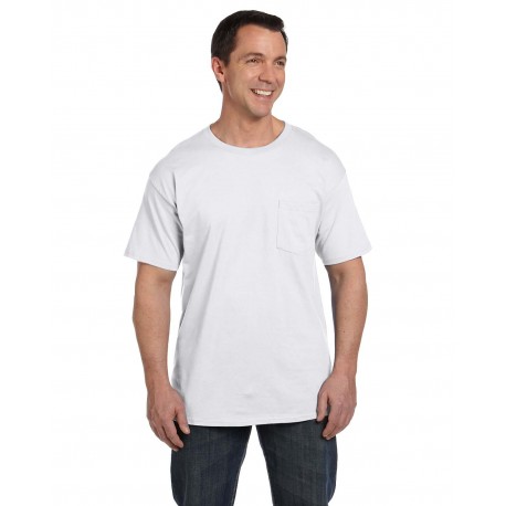 5190P Hanes 5190P Adult Beefy-T With Pocket WHITE