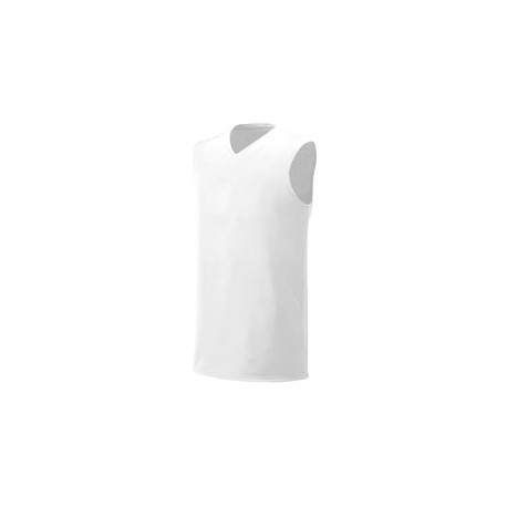 N2340 A4 N2340 Adult Moisture Management V Neck Muscle Shirt WHITE