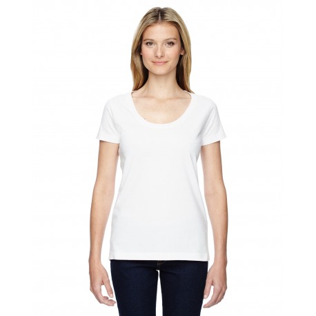 3504 LAT 3504 Ladies'' Scoop Neck T-Shirt WHITE