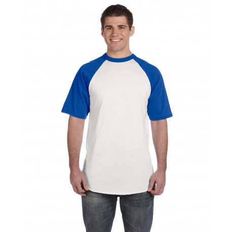 423 Augusta Sportswear 423 Adult Short-Sleeve Baseball Jersey WHITE/ROYAL