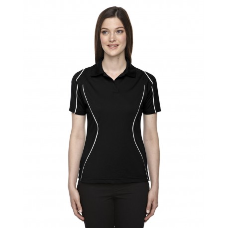 75107 Extreme 75107 Ladies' Eperformance Velocity Snag Protection Colorblock Polo With Piping BLACK 703