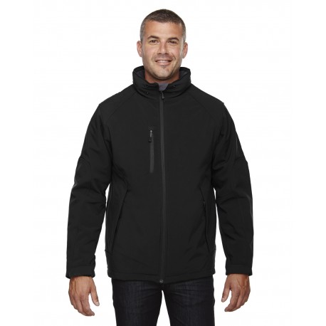 88159 North End 88159 Men's Glacier Insulated Three-Layer Fleece Bonded Soft Shell Jacket With Detachable Hood BLACK 703