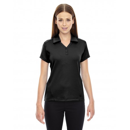 78803 North End 78803 Ladies' Exhilarate Coffee Charcoal Performance Polo With Back Pocket BLACK 703