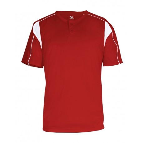 2937 Badger 2937 B-Core Youth Pro Placket Jersey RED/ WHITE