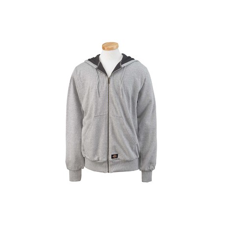 TW382 Dickies TW382 Men's 470 Gram Thermal-Lined Fleece Jacket Hooded Sweatshirt ASH GRAY