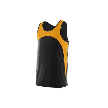 341 Augusta Drop Ship 341 Youth Wicking Polyester Sleeveless Jersey With Contrast Inserts BLACK/GOLD
