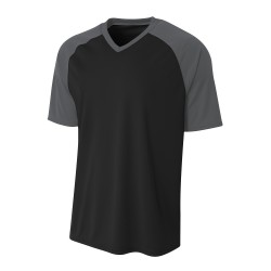 A4 N3373 Adult Polyester V-Neck Strike Jersey With Contrast Sleeve