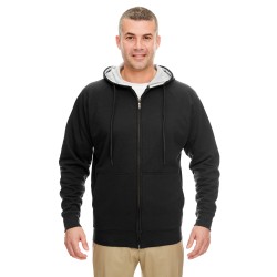 UltraClub 8463 Adult Rugged Wear Thermal-Lined Full-Zip Fleece Hooded Sweatshirt