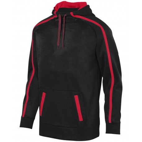 5555 Augusta Drop Ship 5555 Youth Stoked Tonal Heather Hoodie BLACK/RED