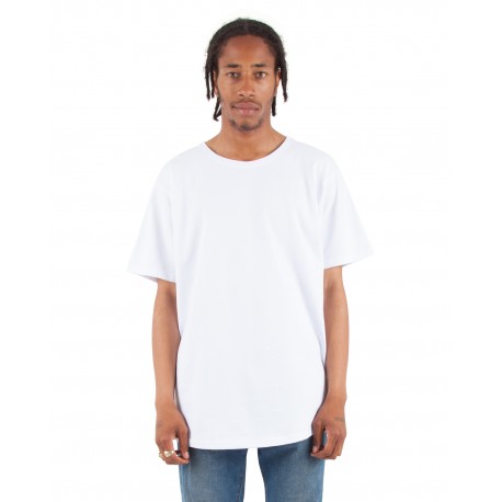 SHCLT Shaka Wear SHCLT Adult 6 Oz., Curved Hem Long T-Shirt WHITE