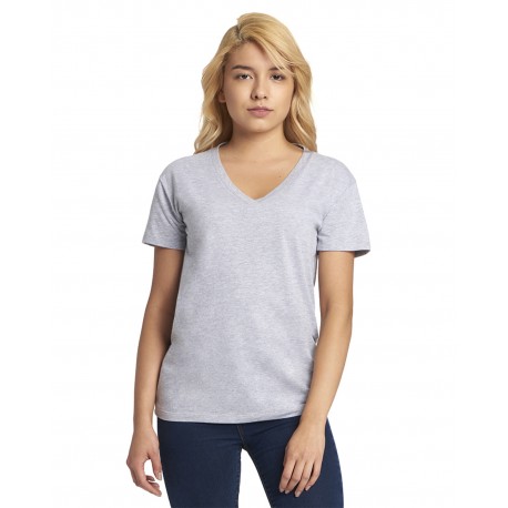 3940 Next Level 3940 Ladies' Relaxed V-Neck T-Shirt HEATHER GRAY