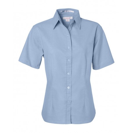 5231 FeatherLite 5231 Women's Short Sleeve Stain Resistant Oxford Shirt LIGHT BLUE