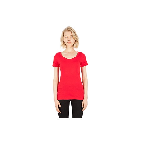 SI1030 Simplex Apparel Drop Ship SI1030 Ladies' Combed Ring-Spun Cotton Scoop T-Shirt RED