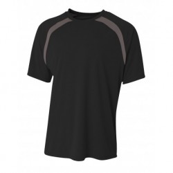 A4 NB3001 Boys Spartan Short Sleeve Color Block Crew Neck T-Shirt