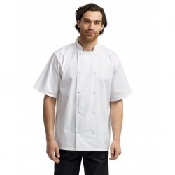 Artisan Collection by Reprime RP664 Unisex Studded Front Short-Sleeve Chefs Coat