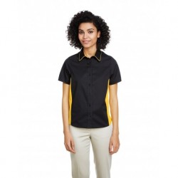 Harriton M586W Ladies' Flash Il Colorblock Short Sleeve Shirt