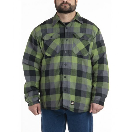 SH69 Berne SH69 Men's Timber Flannel Shirt Jacket PLAID GREEN