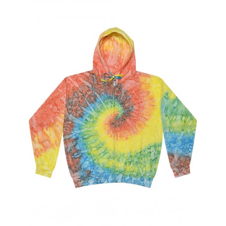 CD8888 Tie-Dye CD8888 Adult Tie-Dyed Full-Zip Hooded Sweatshirt MYKONOS